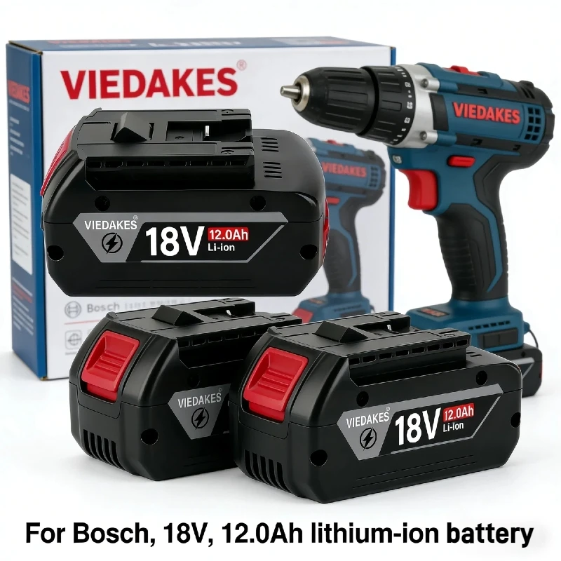 Фото Сменная литиевая батарея 12.0 Ач 18 В для Bosch 18 В (модели BAT620, BAT622, GBA18V) – Профессиональная аккумуляторная батарея №1