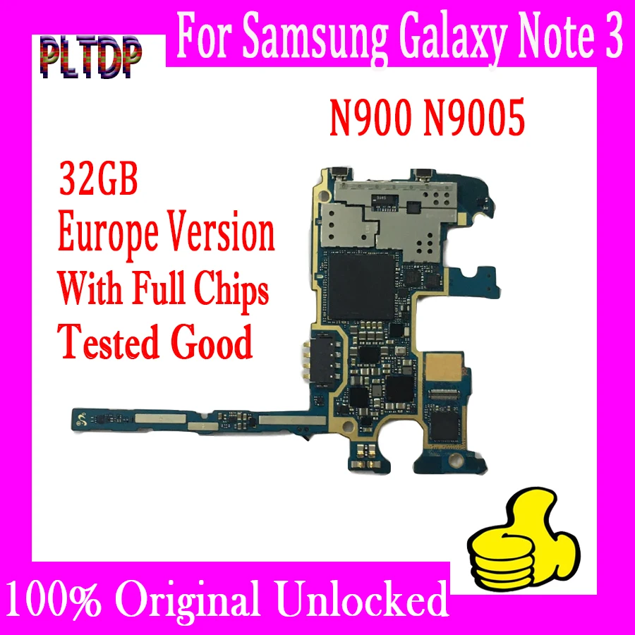 

Оригинальная разблокированная материнская плата 32 ГБ для Samsung Galaxy Note 3 N900 N9005, европейская версия материнской платы с системой Android