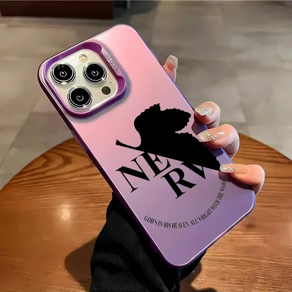 Роскошный чехол для телефона N-Neon G-Genesis Evangelion iPhone 16 15 14 Plus 13 12 11 Pro Max X Xs XR 8 7 матовый