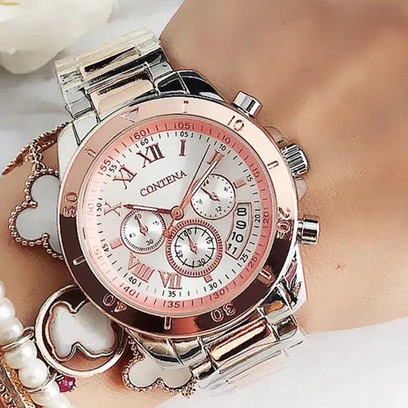 

SMVPCONTENA 2022 Top Brand Luxury Watches for Women Fashion Creative Steel Bracelet Women's Watches Ladies Quartz Watch Reloj Mu