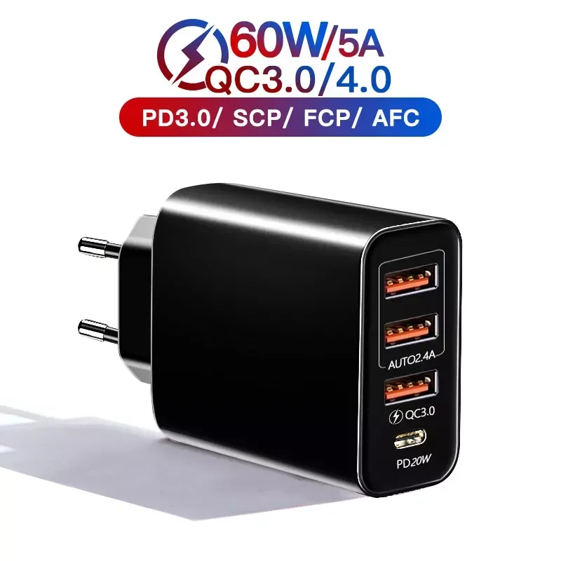 

Ports USB Charger Quick Charge fast charging Wall Charger 12 mobile phone Portable charger Adapter EU Plug