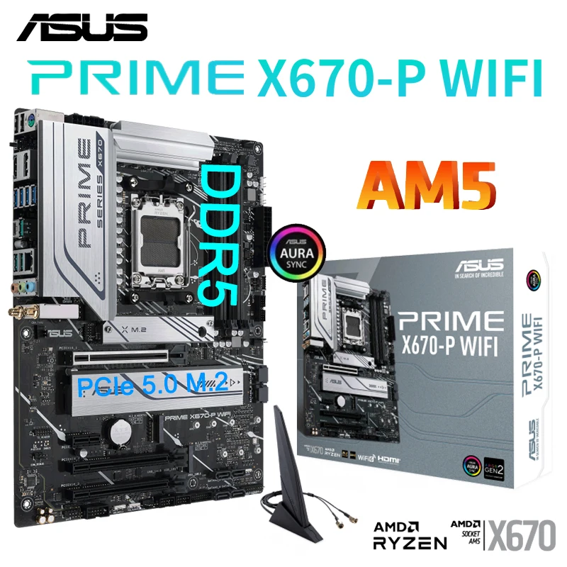 

Материнская плата AM5 ASUS PRIME X670-P WIFI 6 с поддержкой DDR5, память 128 Гб, процессор AMD Ryzen серии 7000, PCIe 5,0 M, 2 настольных ПК, материнская плата, Новинка
