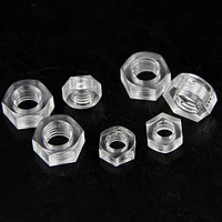 50100pcs m3 m4 m5 m6 transparent nylon hex full nuts clear plastic hexagon nut for bolt screw