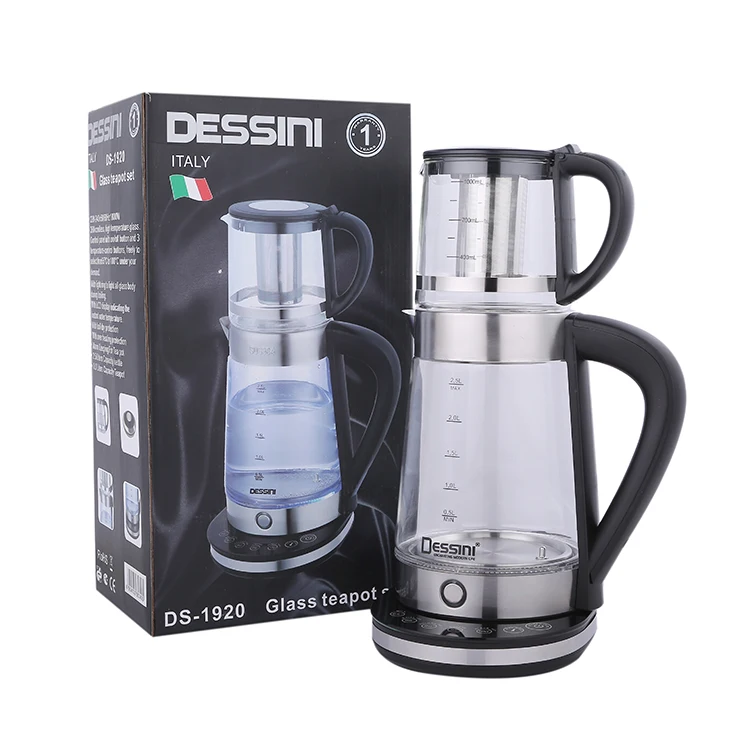 

DESSINI Wholesale 2.5l Glass Tea Kettle Water Heater Thermostat Control Electric Kettle