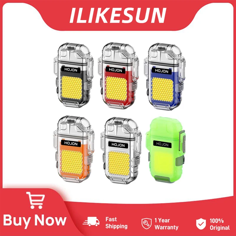 

ILIKESUN COB Light Double Electric Arc Multifunctional Pocket Flashlight Waterproof Type-C with Back Buckle for Night Riding