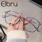 Elbru женские очки для чтения с защитой от синего излучения, модные пресбиопические очки желеобразного цвета, прозрачные очки с диоптриями + 1,0  + 4,0