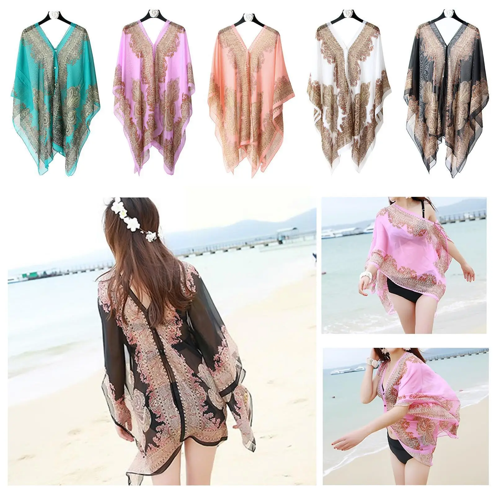 Fashion Women Scarf Shawl Poncho Printed Sunscreen Cover Bikini Sale Shawl Soft Comfortable Shawl Hot Beach Scarf Protectio X4R6