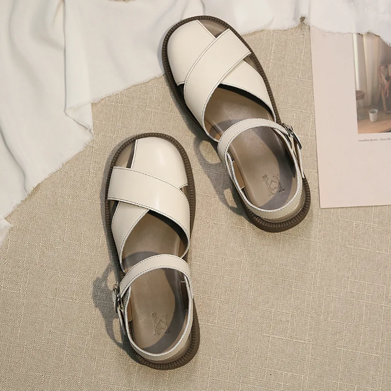 

Low Sandals Woman Leather Low-heeled Hoof Heels Slides Fabric Rome Rubber Low Sandals Woman Leather Low-heeled Slides Hoof Heels