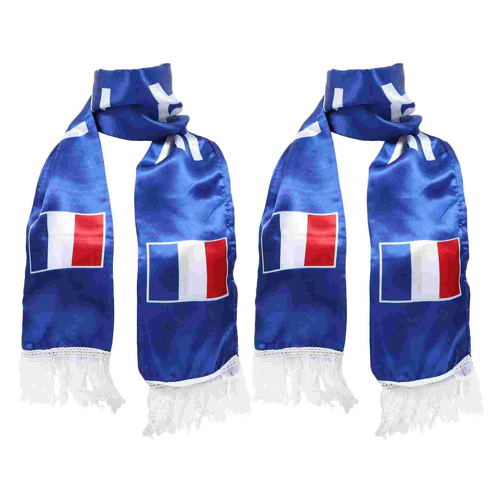 

2 Pcs Fans Scarf Argentina Soccer Ball National Nationality Football Knit Satin Jersey