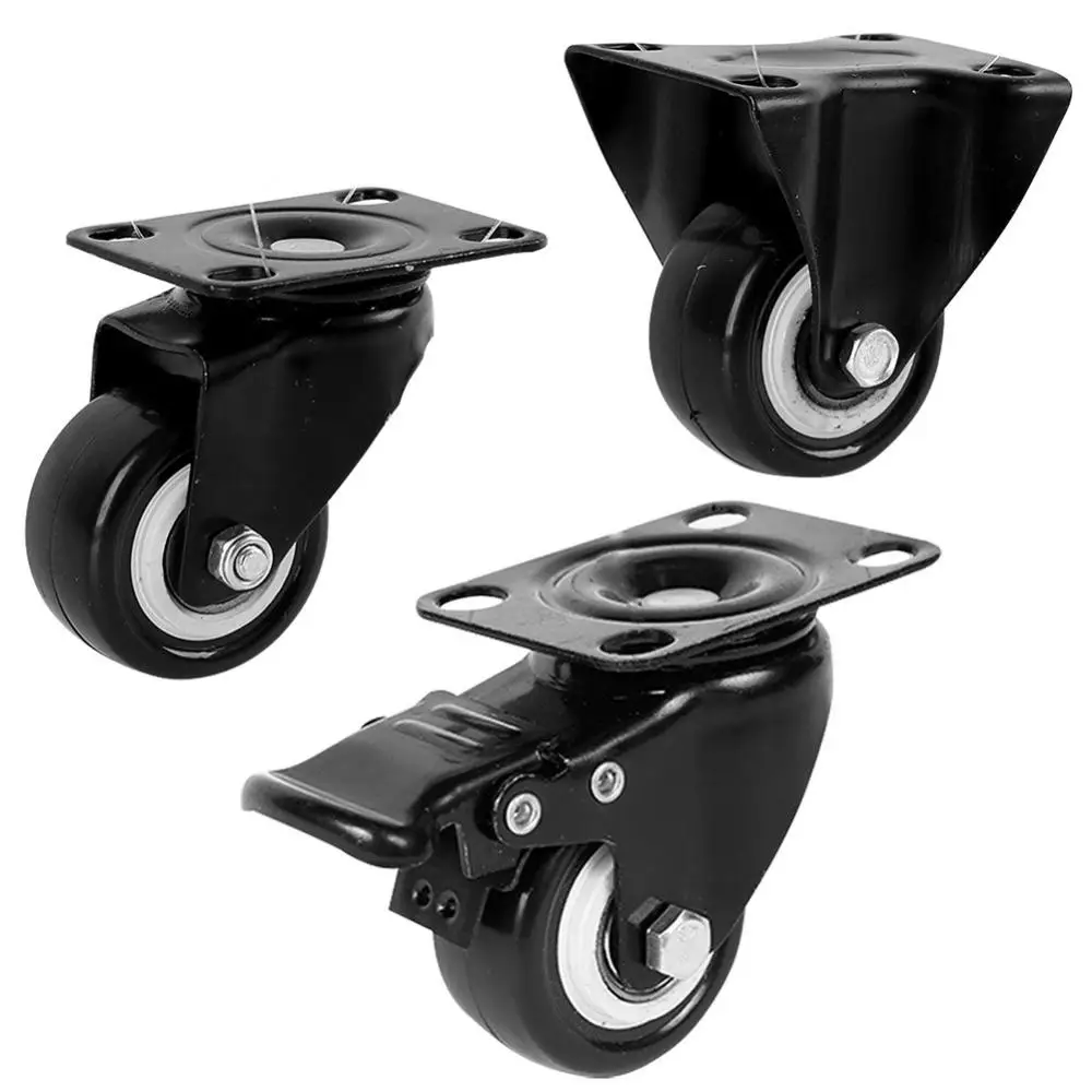 

1.5 Inches Mute Universal Directional Brake Caster Wheel Furniture Accessory with Brake Swivel Castor Wheels