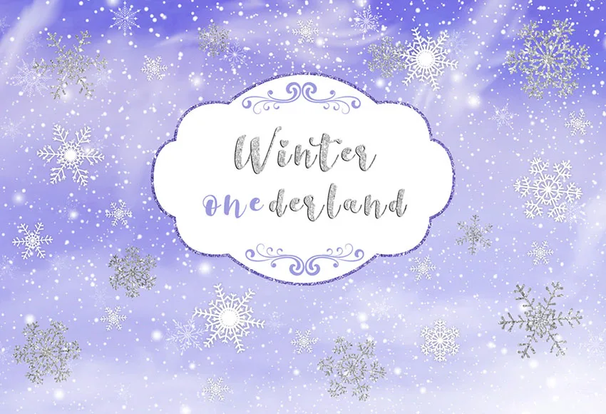 

7x5 футов Зимняя Страна Чудес фиолетовые Серебряные Снежинки пятна детский душ пользовательские фото студия фоны винил 220 см x 150 см