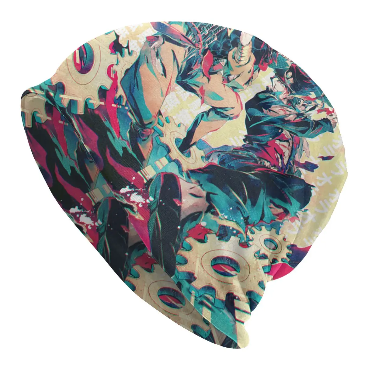 

JoJo's Bizarre Adventure Anime Skullies Caps Windproof Hip Hop Winter Printed Bonnet Hat for Men Women Turban