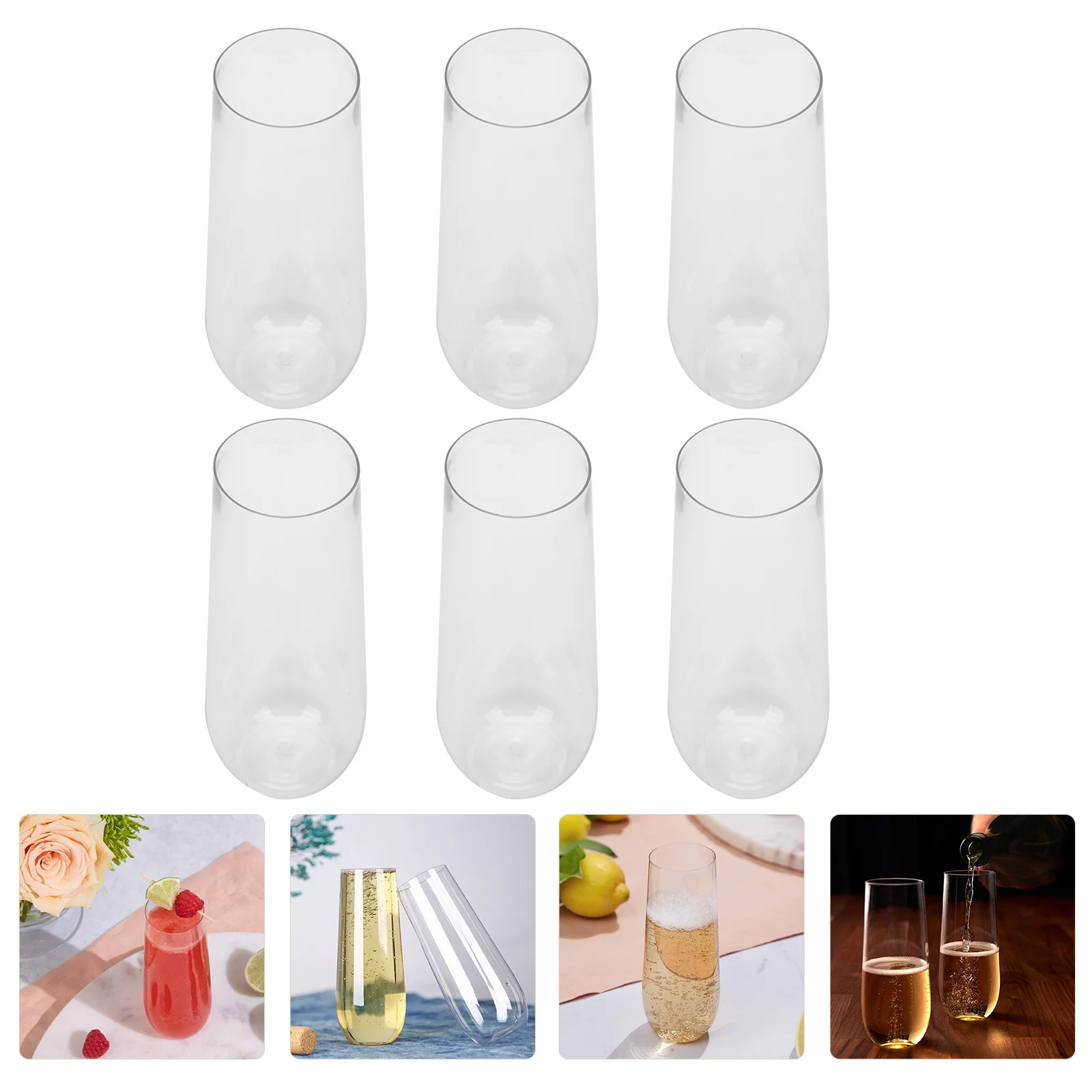 

Glasses Champagne Cup Flutes Water Cups Clear Goblet Toasting Stemless Tall Cocktail Mug Red Unbreakable Beverage Coffee