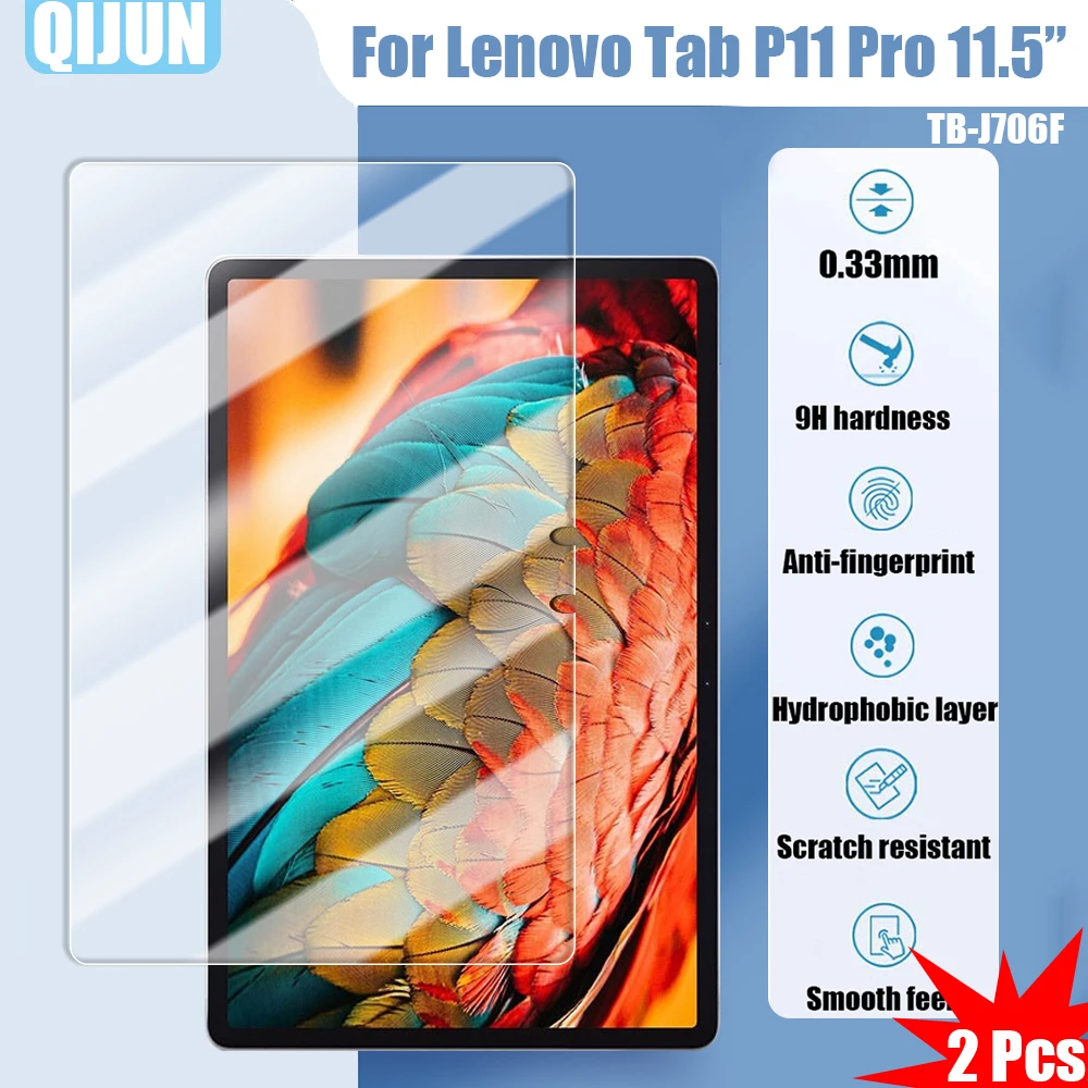 

Tablet Tempered glass film For Lenovo Tab P11 Pro 2021 11.5" Explosion proof and Scratch Proof resistant waterpro 2 Pcs TB-J706F