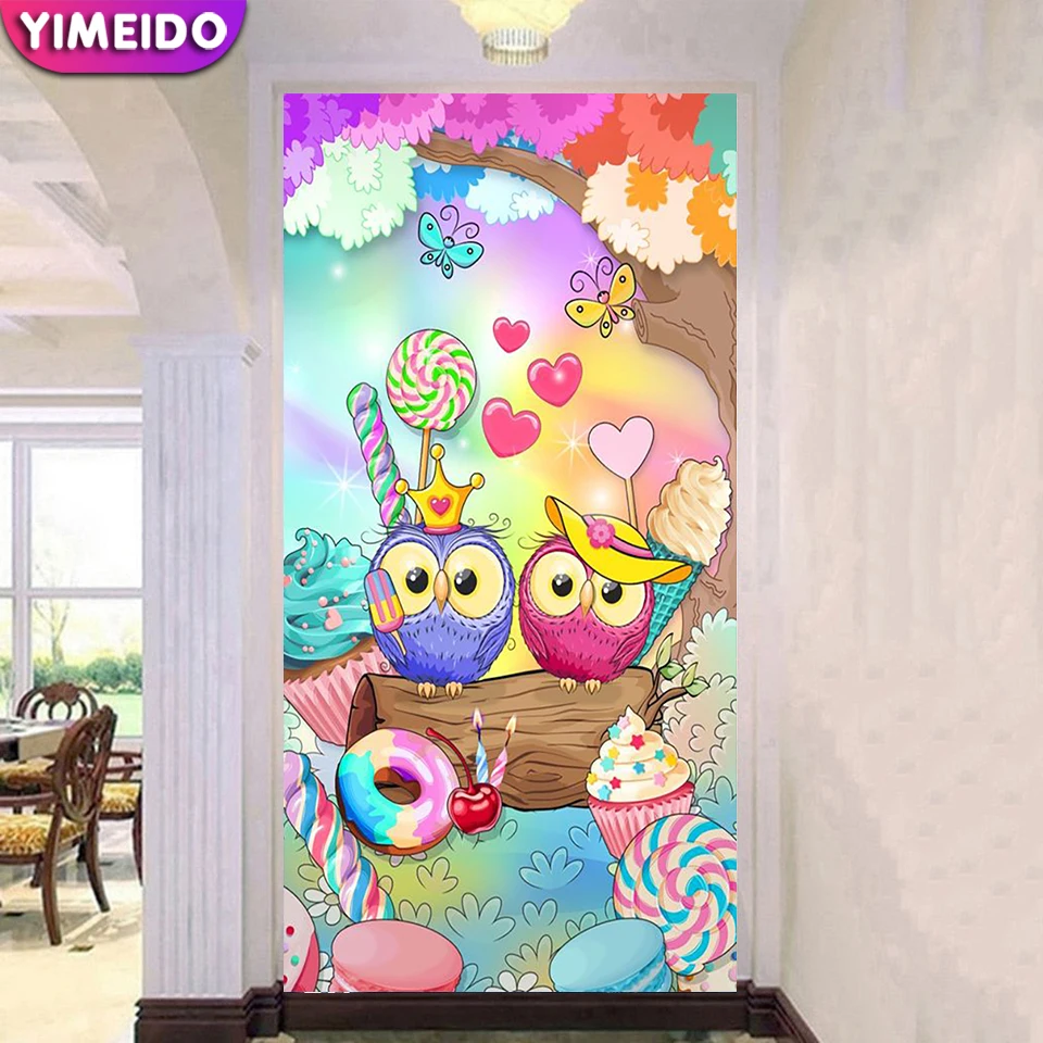 

Yimeido Large Size 5D Diy AB Diamond Painting Cartoon Owl for children Diamond Embroidery Cross Stitch Animal Mosaic Home Decor