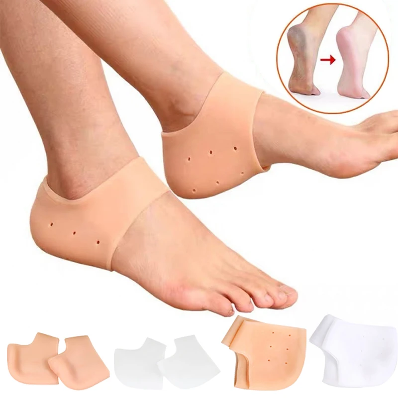 

1 Pair Silicone Rubber Gel Socks Peds Anti Cracking Liner Heel Elastic Silicon Moisturizing Foot Skin Care Heel Foot Protection