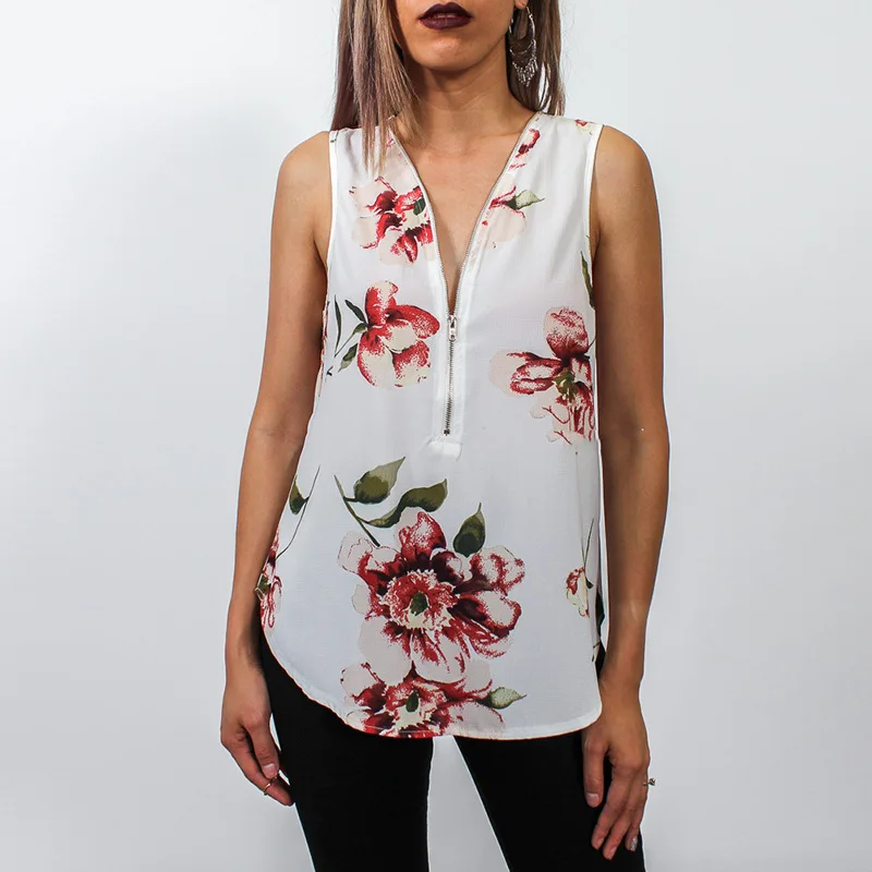 

Women Casual Lace Tank Sexy Shirt Cami T-shirt Tees Summer V Neck Sleeveless Stitching Zipper Tshirt Women Tops 2022 Hot Sale
