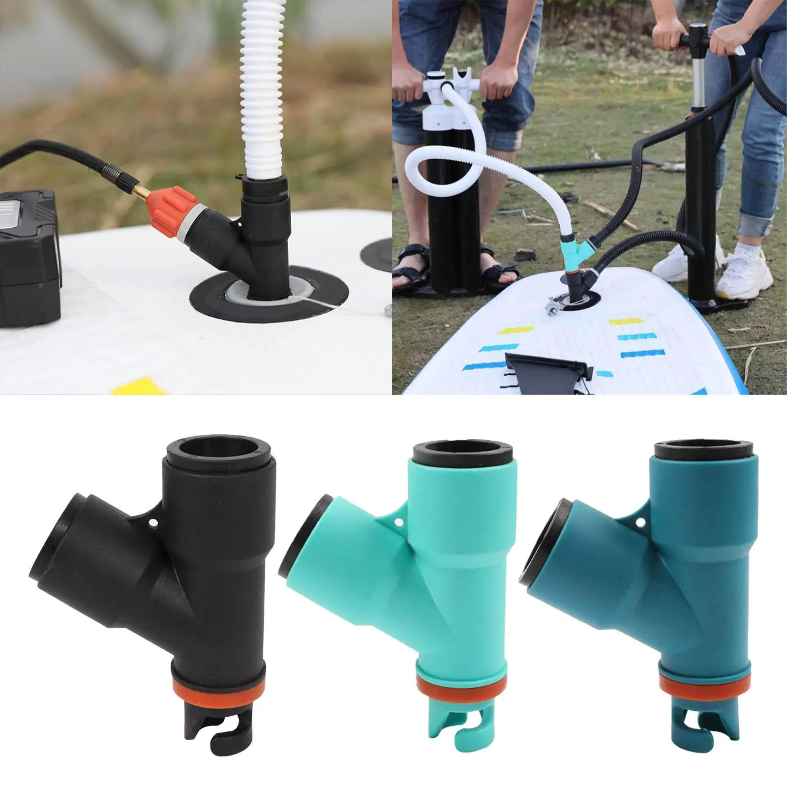 

Inflatable Boat Air Valve Adapter Air Pump Adapter Connector Dual Head