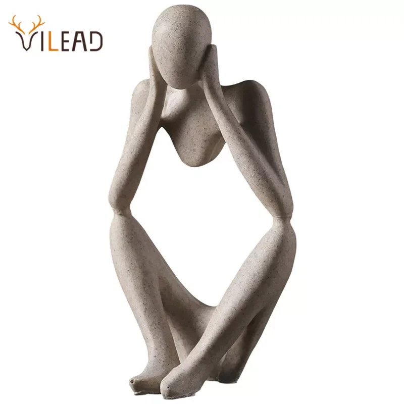 

VILEAD Nordic Abstract Thinker Statue Resin Figurine Office Home Decoration Desktop Decor Handmade Crafts Sculpture Modern Art