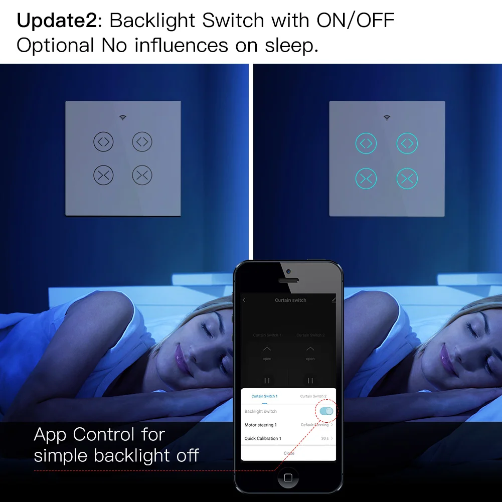 МОС Tuya Smart Life Wi-Fi RF 2 Gang двойной занавес штора с переключателем для роликовых