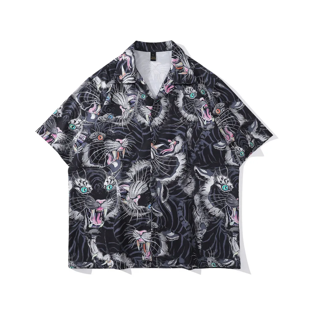 

OSCN7 Casual Printed Short Sleeve Shirt Men Street 2022 Hawaii Beach Oversize Women Fashion Harujuku Shirts for Men 170