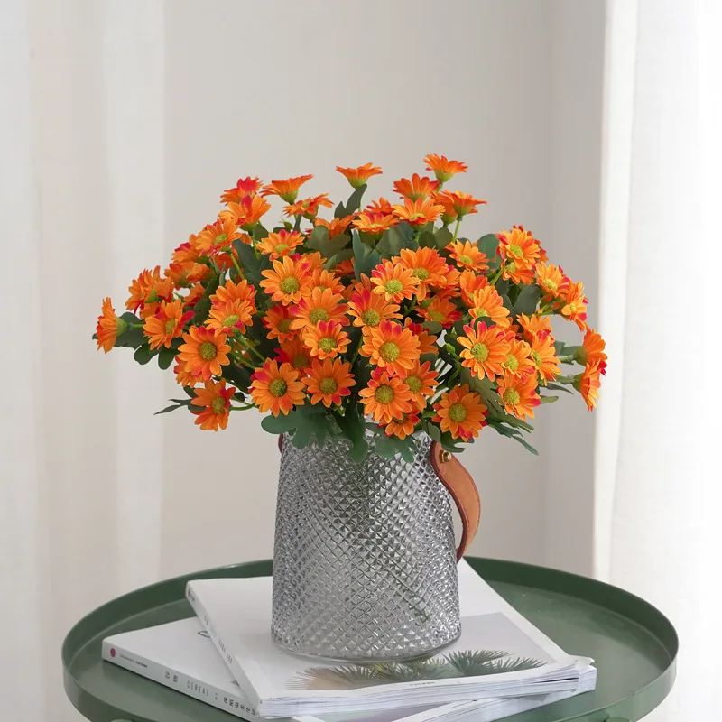 

31cm Artificial Flowers Plants Sun Flower Colorful Small Daisy Silk Home Garden Decoration Chrysanthemum Wedding DIY Party