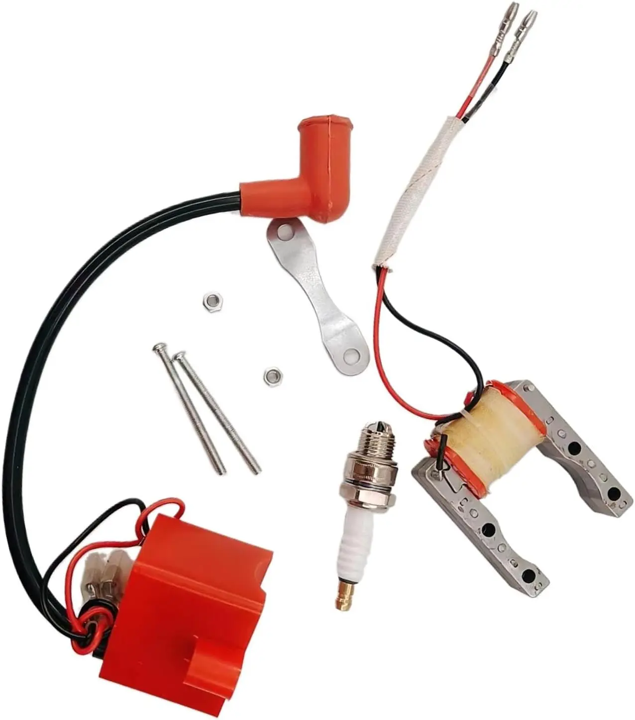 Черно-красная катушка зажигания CDI магнитная и Свеча для 2-тактного двигателя