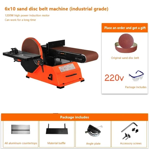 BD6100 6*10mm Belt Sander Polishing Machine Electric Sander Sandpaper Belt Polishing Machine Woodworking Angle Grinder