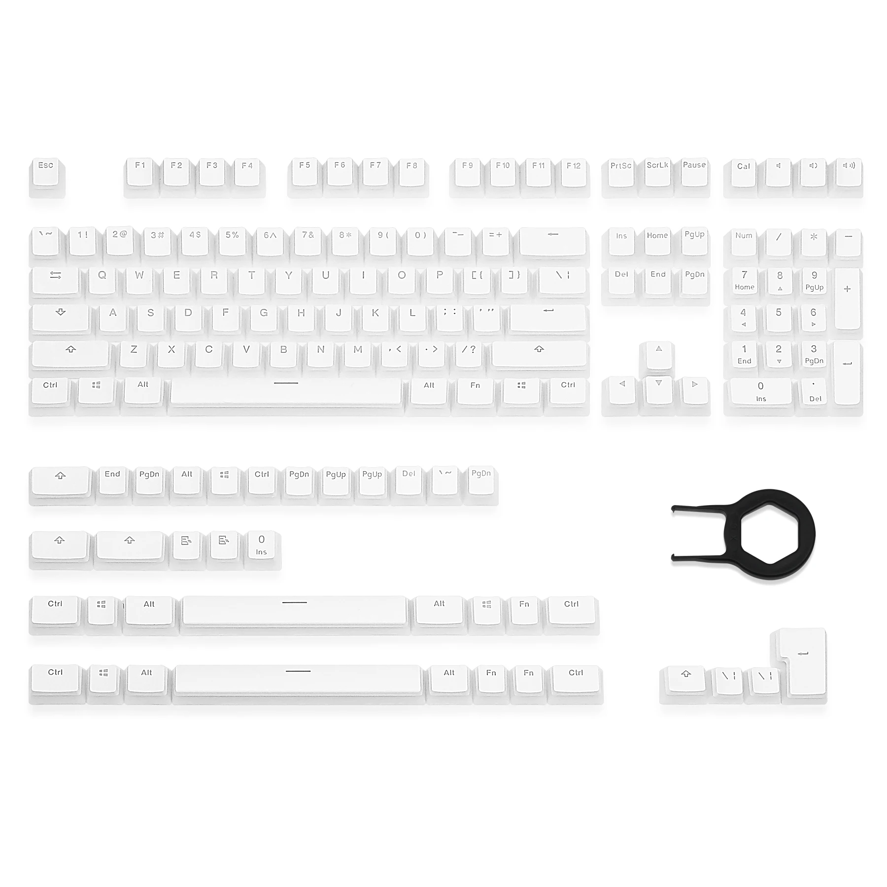 

White Pudding Keycaps PBT Mechanical MX Keycap OEM Shine Through RGB Keyset for 61 68 75 84 87 96 98 100 104 Mechanical Keyboard