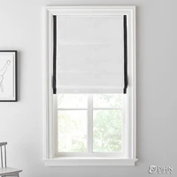 new arrival flat roman shades white with black trims window drapes for living room included mechanism cut to sizes
