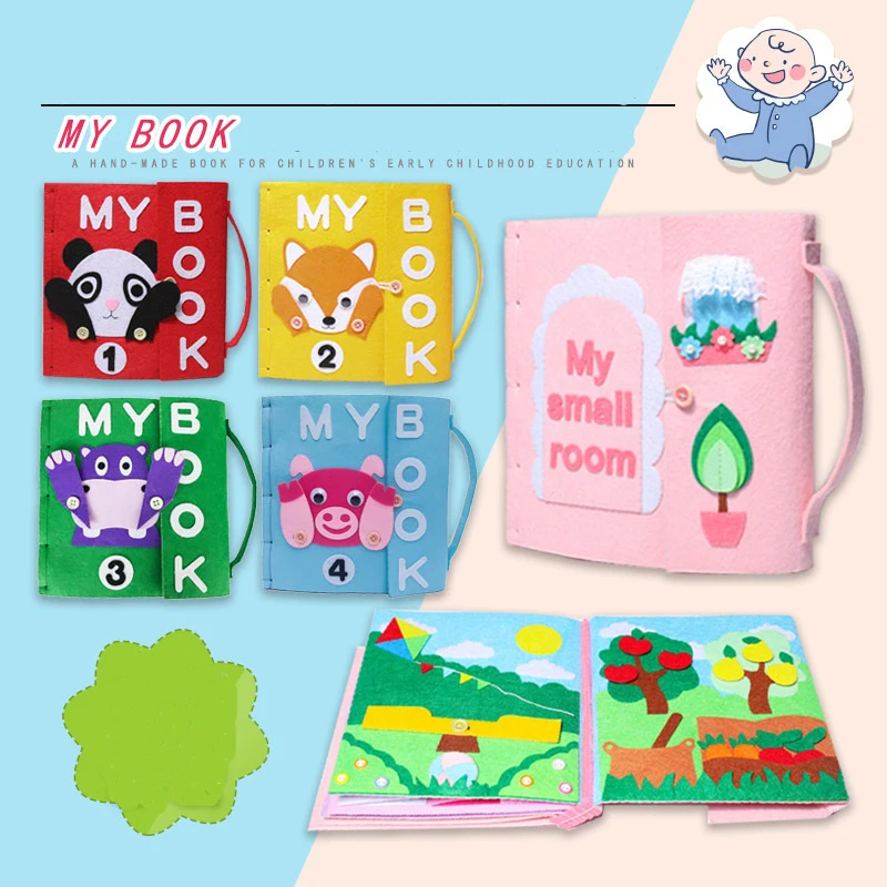 

3D Kid Cloth Book DIY Panting Book Manual Intelligence Puzzle Children Toy Book Early Education Development Reading Book