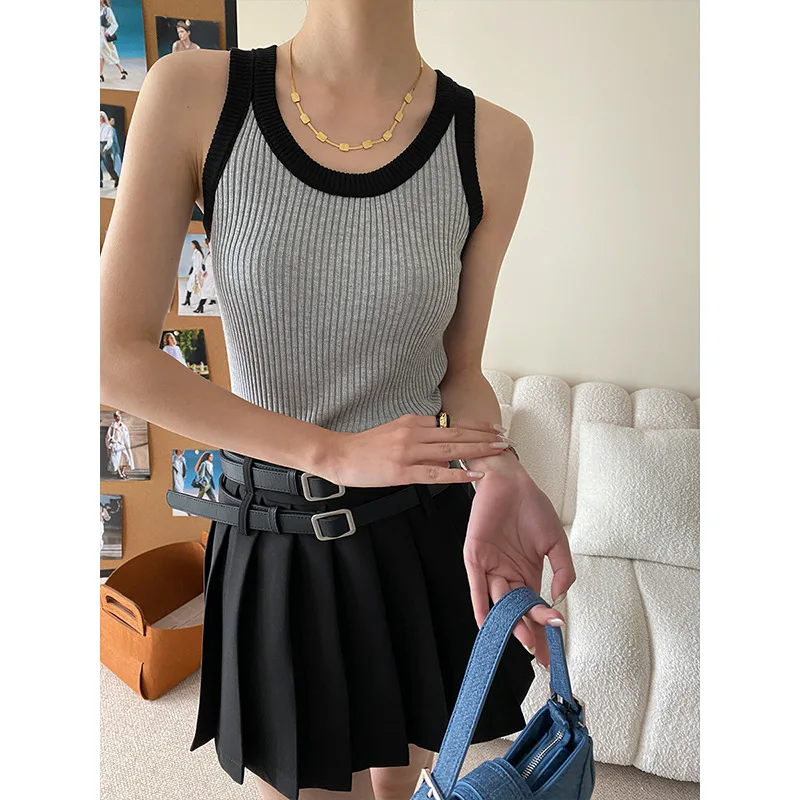 

Women Sexy Tank Tops Stretch Knitted Material Top Female Summer Camisole Camis Clothes For Women