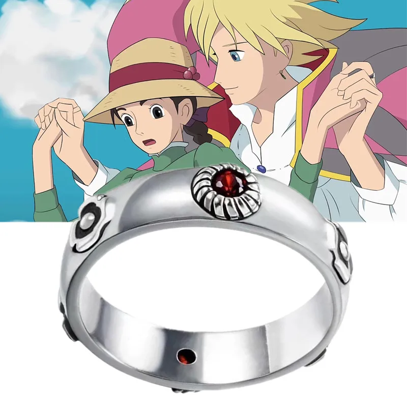 

Anime Howl's Moving Castle Ring Hayao Miyazaki Cosplay Howl Sophie Metal Adjustable Unisex Rings Jewelry Prop Accessories Gift