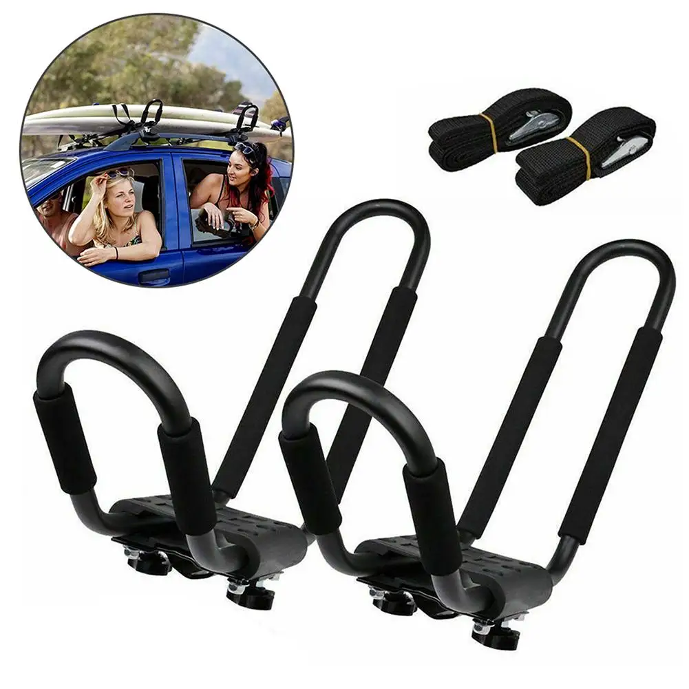 

1/2 Pairs Car Roof Rack Luggage Carrier Kayak Canoe Paddle Boat Surf Ski Roof Rack Boat Accessories With 2 Tie Down Straps