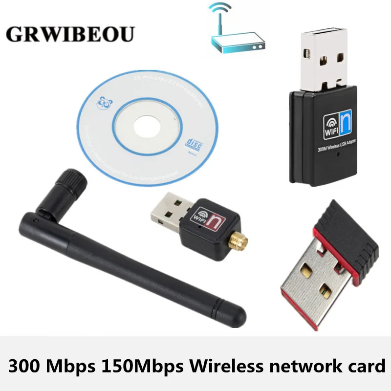 USB 150M 300M Network Card WiFi Wireless Adapter 802.11n WIFI With Antenna Suitable For Laptop Desktop Computer | Компьютеры и офис