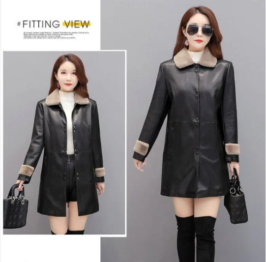 Winter Leather Jacket Thicken Coats Long Jacket Women Leather Jacket Women Winter Jacket Women 2022 Leather Jacket Heavy Jackets