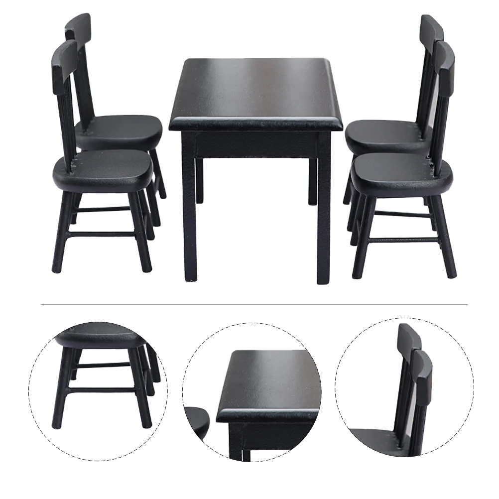 

1 Set of Micro Scene Table and Chair Mini House Furniture Model Photo Prop