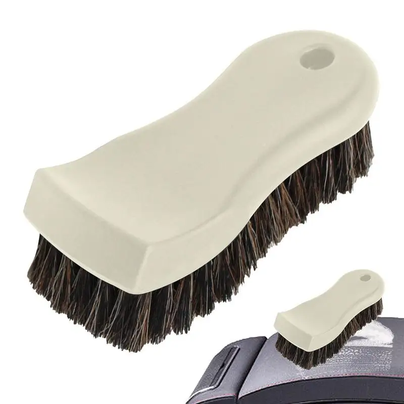 

Horse Hair Brush Car Natural Horsehair Polish Cleaning Brushes Multipurpose Brush For Cleaning Counter Bench Car Furniture Bed