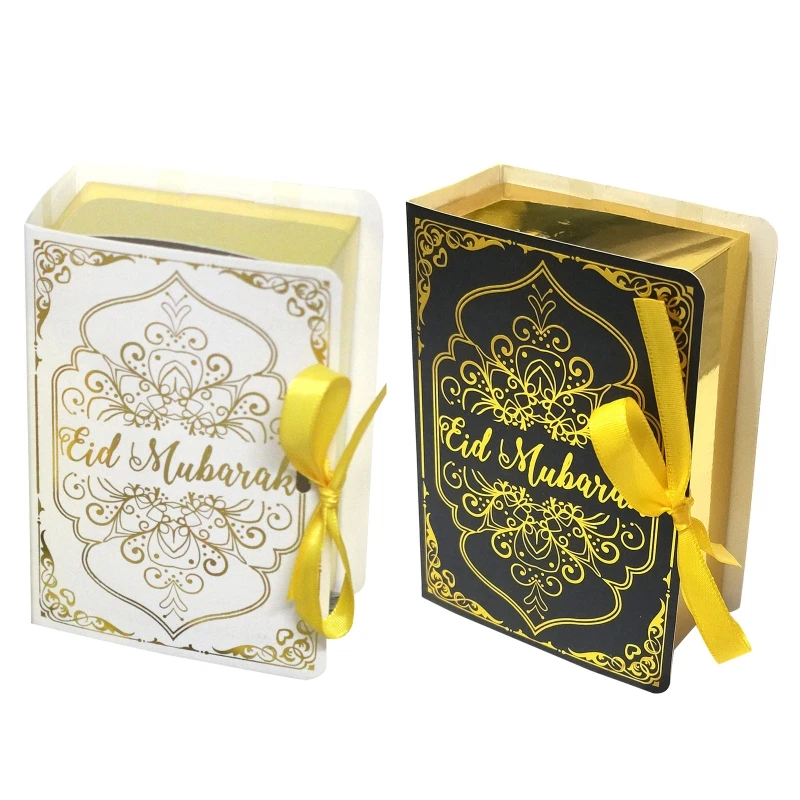 

10pcs Quran Book Shape Eid Mubarak Candy Box Islam Ramadan Gift Boxes Chocolate Cookies Packaging Box Kareem Decorations