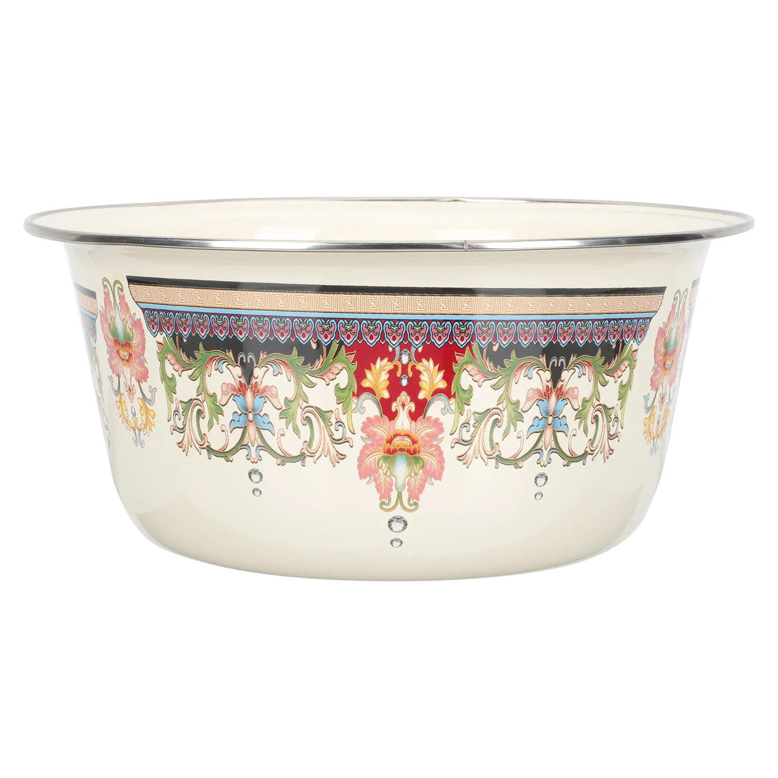 

Enamel Soup Basin Vegetable Storage Basin Enamel Washbasin Kitchen Gadget