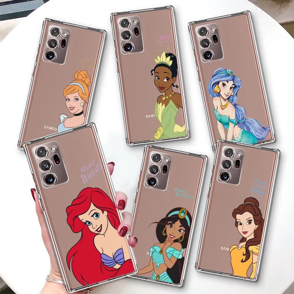 Прозрачный чехол Floral Disney Princess для Samsung Galaxy Note 10 Plus 20 Ultra 5G 9 8 Lite мягкий из ТПУ J4 M21 J6