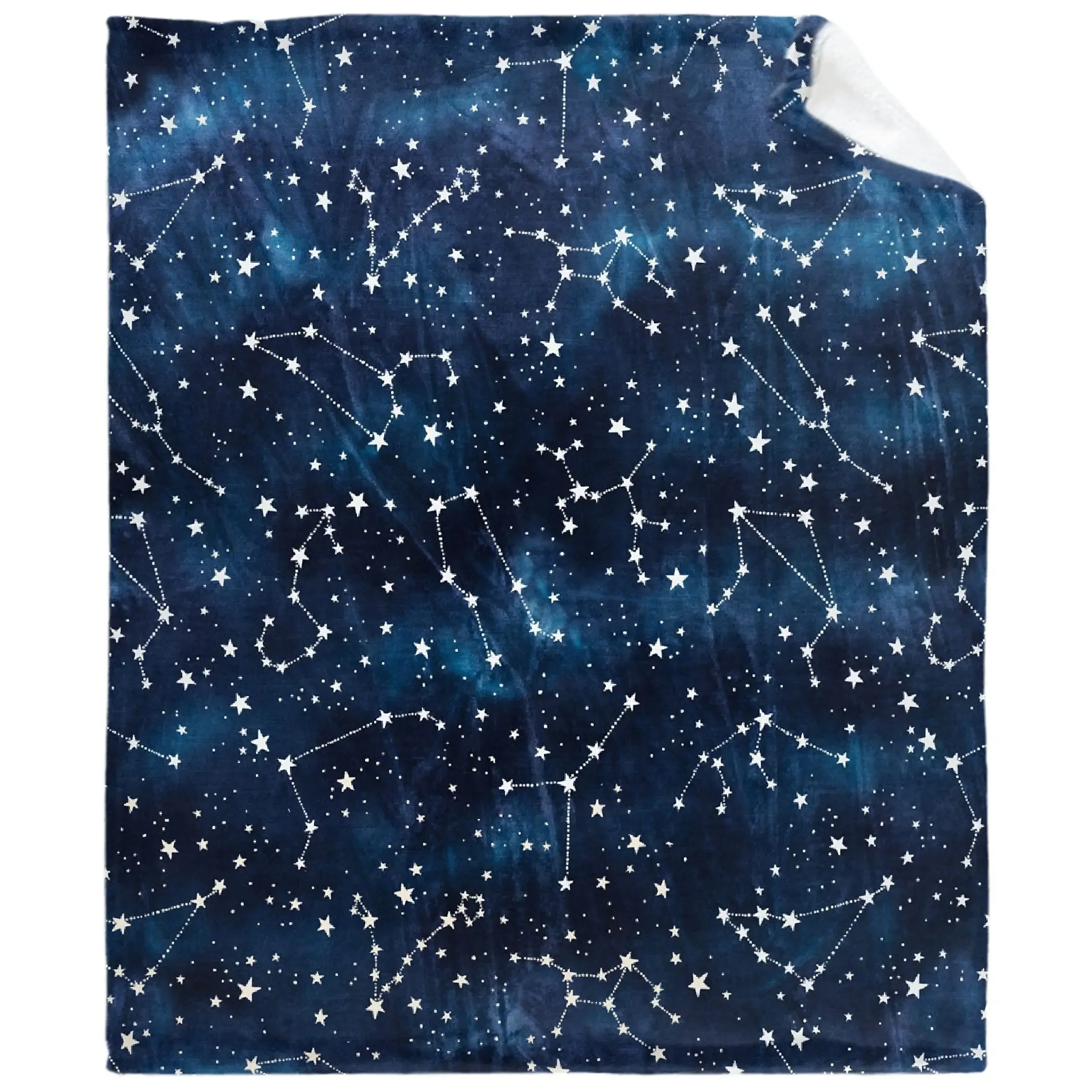 Одеяло ультрамягкое Фланелевое с созвездиями голубого неба из микрофибры