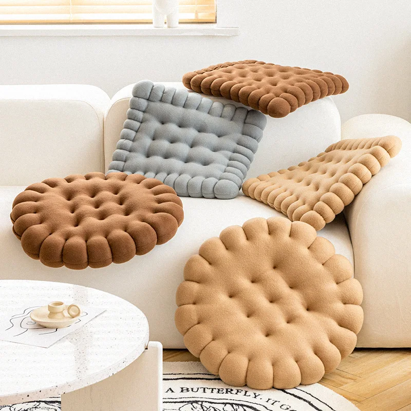 

Biscuit Square Mat Milk wool Floor Seat Cushion Back Cushion Short velvet Floor Mat For Living Room Sofa Home decoration