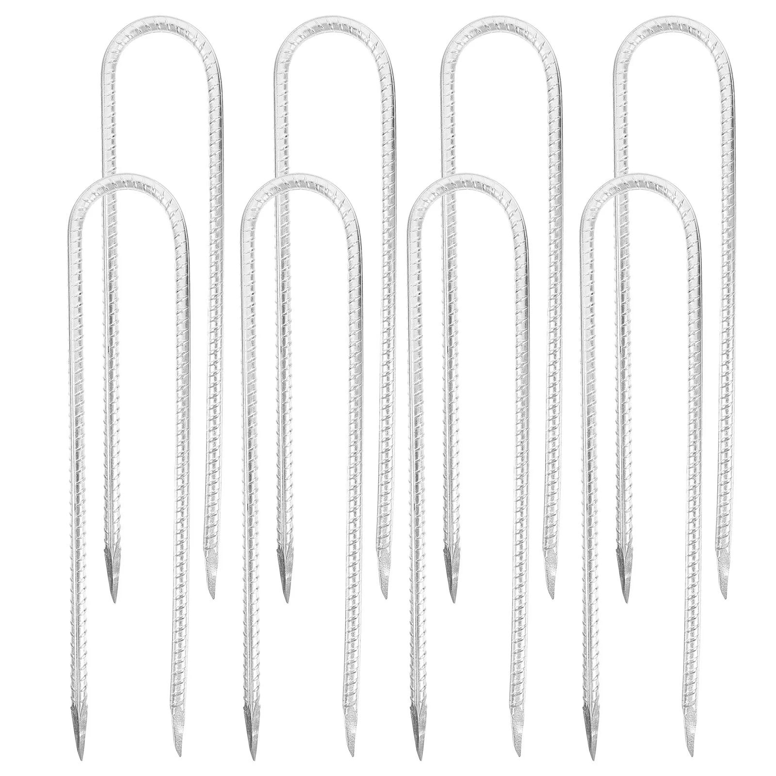 

8 Pcs Ground Reinforced Pile Tool Nails Steel DIY U-shaped Garden Stakes Gaskets Tent Fixing Tools Landscape Staples Pegs