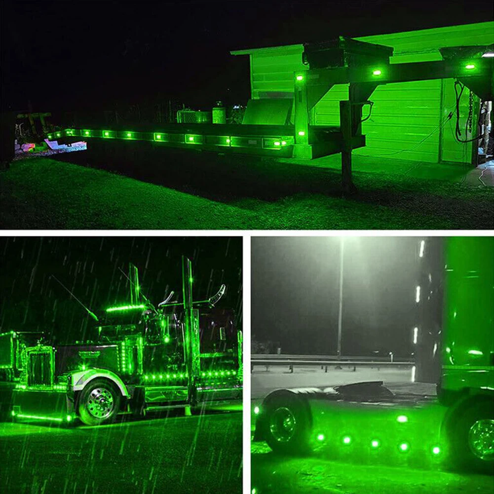 

Illuminate Your Vehicle and Enhance Its Safety with 4X Green Oval LED Side Marker Lights Waterproof and Easy to Install