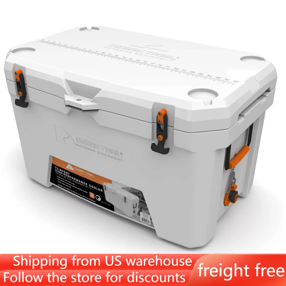 

73 Quart High Performance Hard Sided Cooler White Ice Box Freight Free Portable Coolers Camping Beach Outdoor