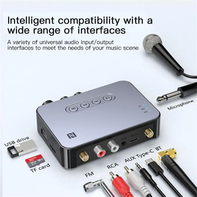 

Audio Receiver Newest Upgrade Transmitter Music Nfc Touch 3d Surround Stereo 5.1 Support A2dp Avrcp Wireless Adapter