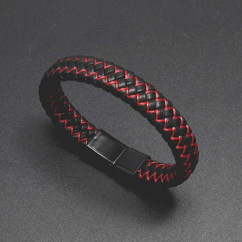Новый мужской многослойный Плетеный Кожаный Браслет премиум-класса из