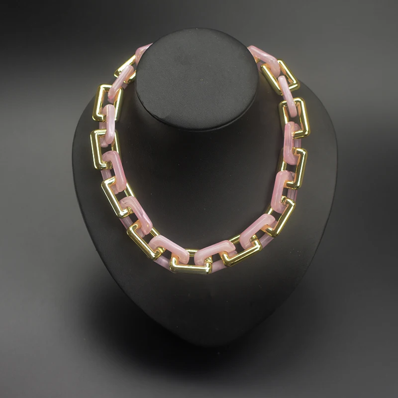 Женская Шейная цепочка искусственное толстое ожерелье для женщин резиновое