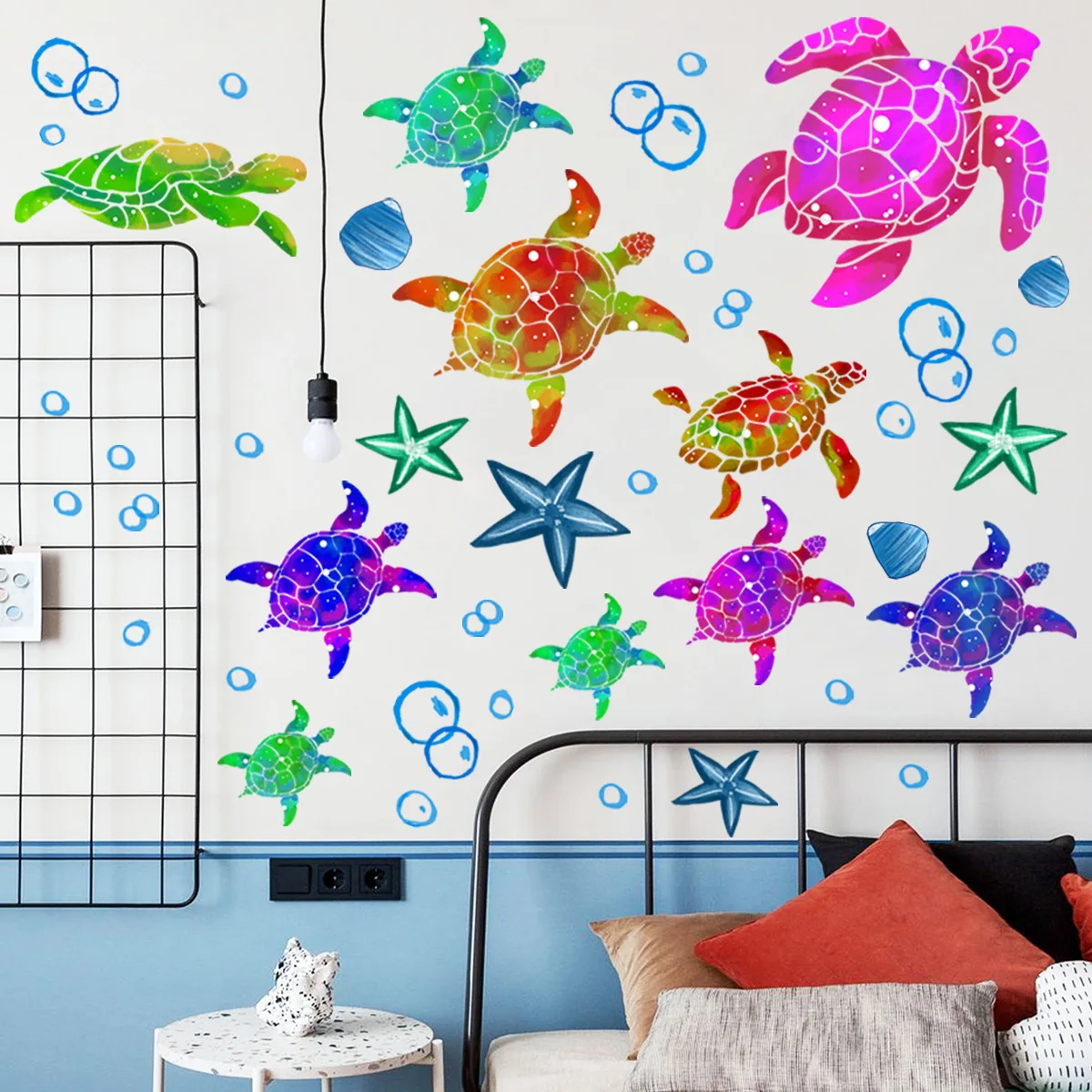 

Starfish turtle bubble creative wall sticker kindergarten children's room bedroom decorative sticker PVC
